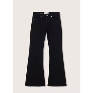 MNG Mango Women's Jeans Denim Slim Fit Flare Mid-Waist Stretch Black US 10 / 42‎